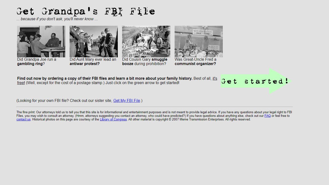 Get Grandpa's FBI Files