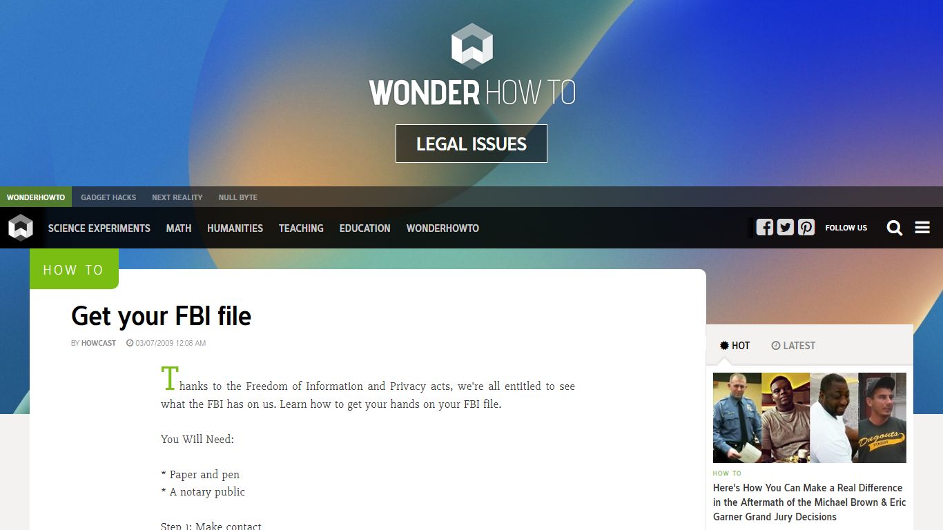 How to Get your FBI file « Legal Issues :: WonderHowTo